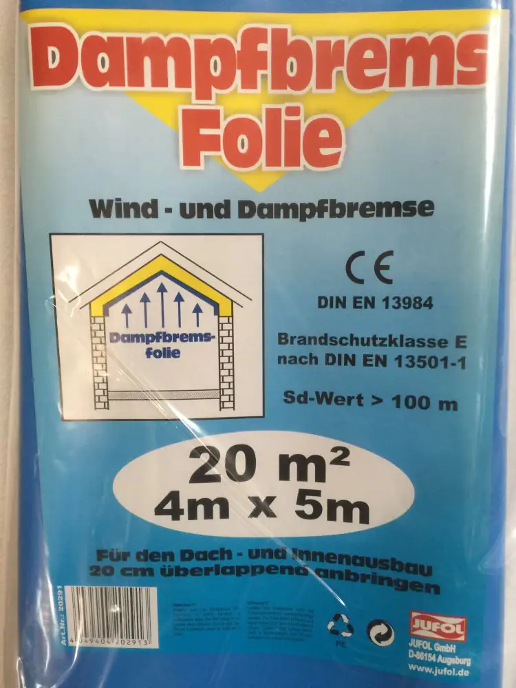Jufol Dampfbremse 4 x 5 m = 20 m² blau