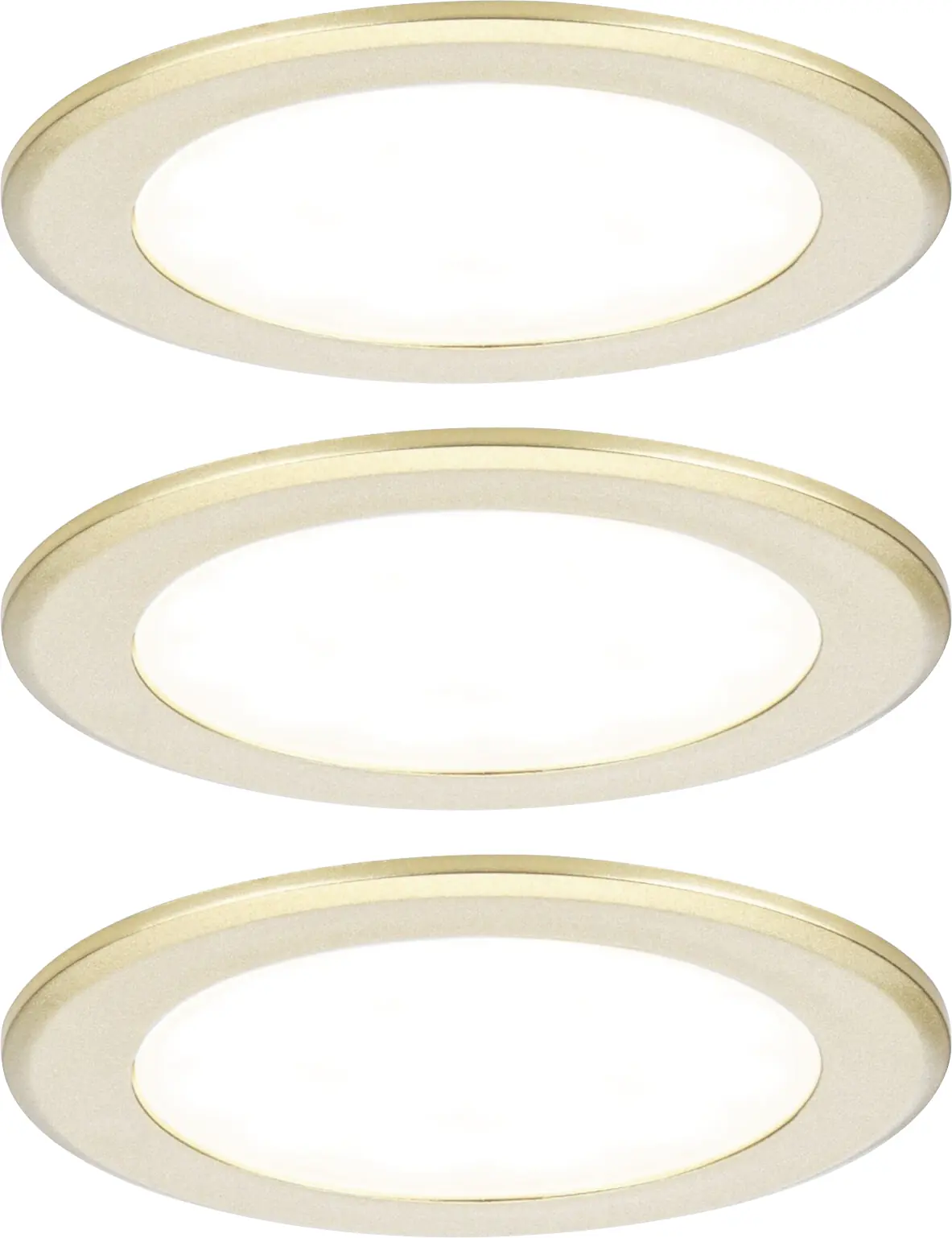 Paulmann LED Möbel-Einbauleuchte gold matt Ø 6,5 cm warmweiß 3er Set