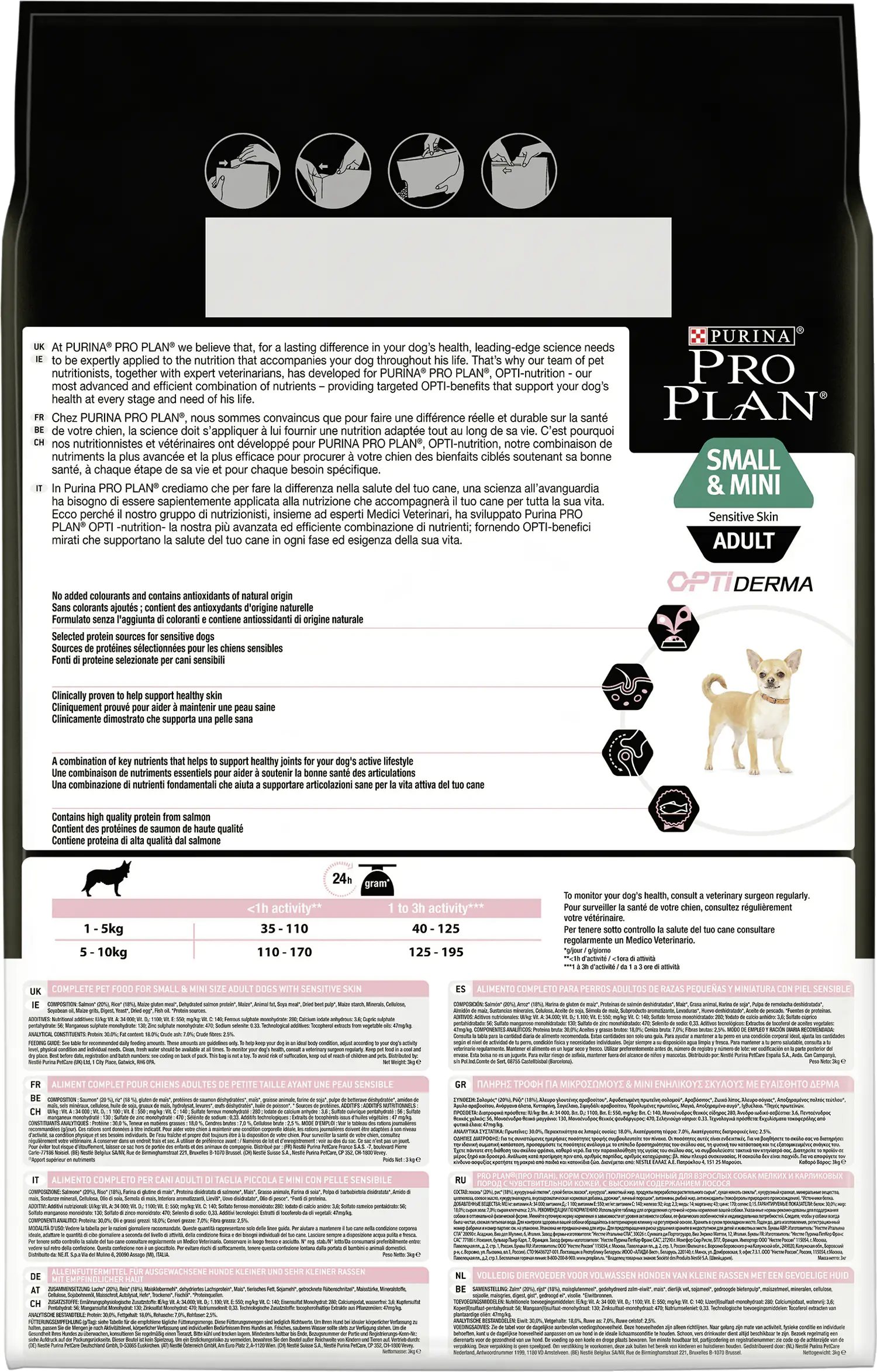 7613035114890_1674771 Purina PRO PLAN Dog Small & Mini Adult Sens. Skin Lachs trocken 3 kg