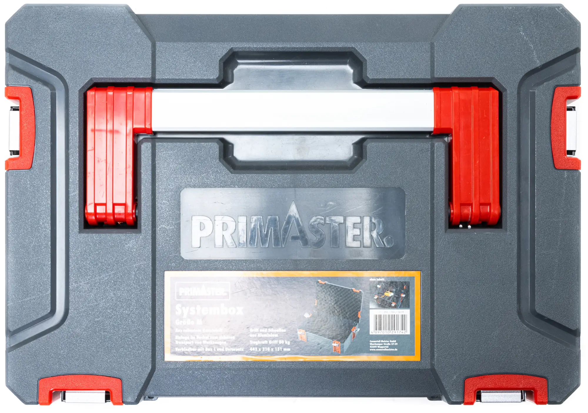 4897010291742_03 Primaster Systembox 44 x 31 x 15 cm unbestückt grau-rot