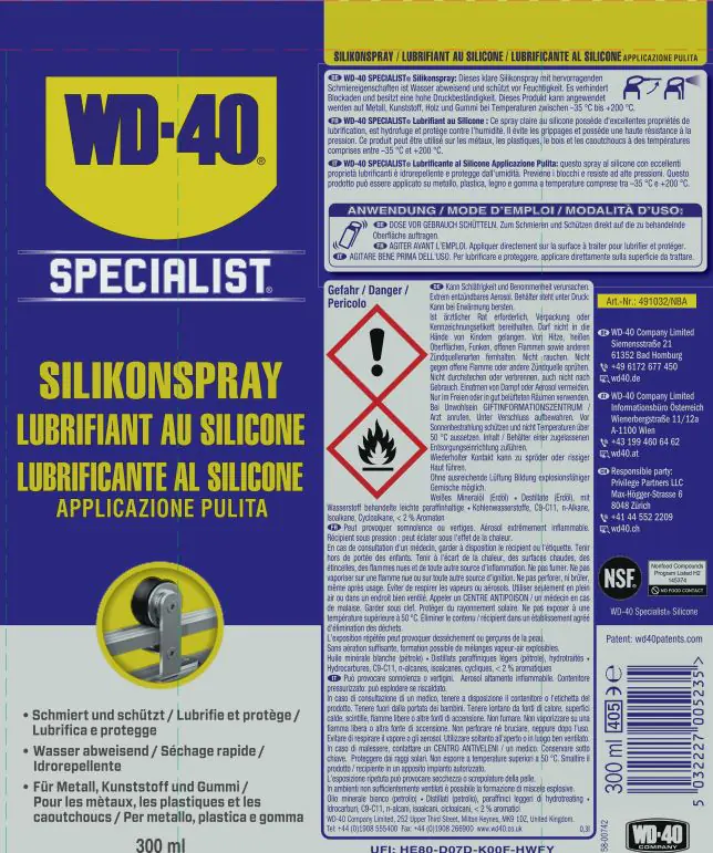 WD-40 Specialist Silikonspray 300ml