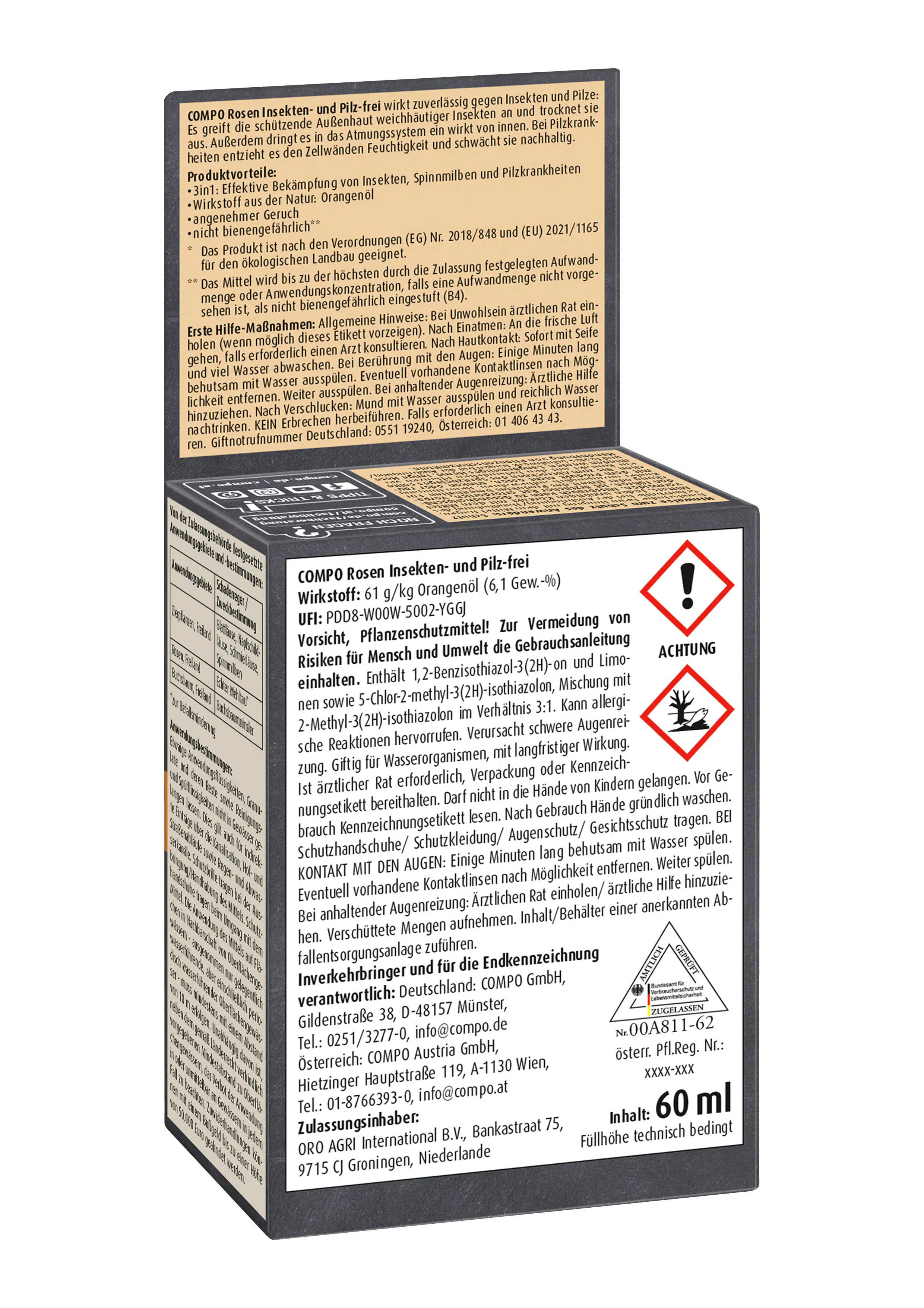 Compo Bio Rosenschutz Insekten- und Pilzfrei 3in1 60 ml