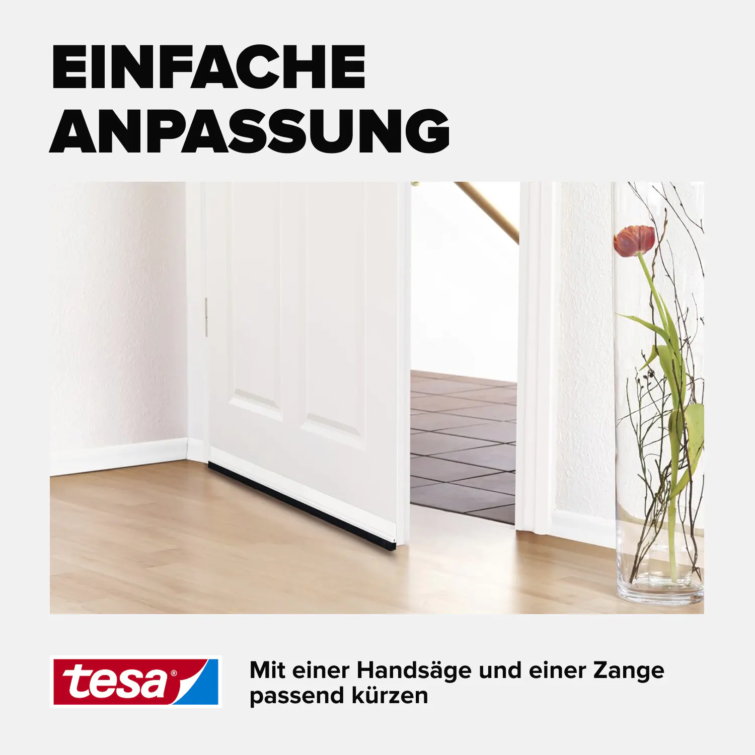 tesa Moll Türdichtschiene transparent, für Spalten bis 12 mm