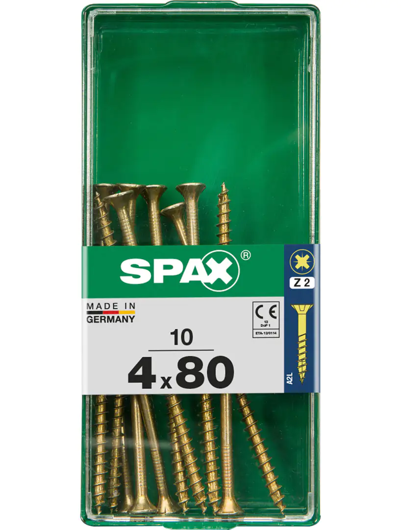 Spax Universalschrauben 4.0 x 80 mm PZ 2 - 10 Stk.