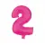 Folienballon Zahl 2 neon pink 85 cm 