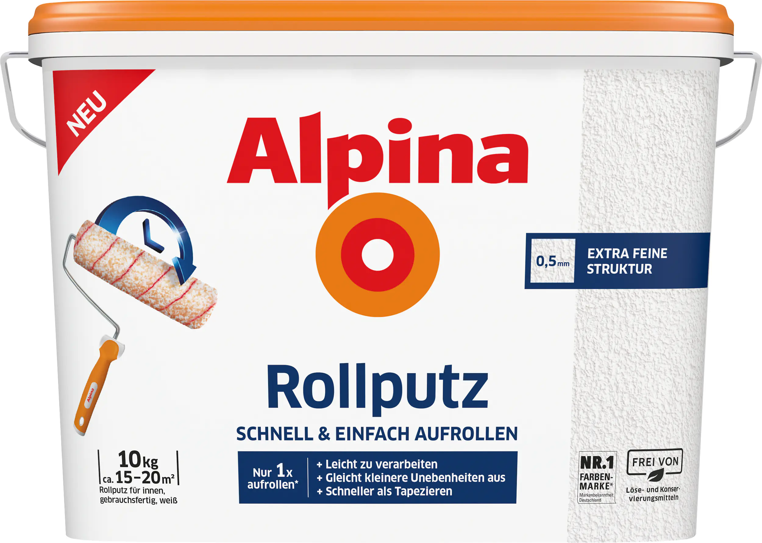 Alpina Rollputz 10 kg 0,5 mm Körnung weiß