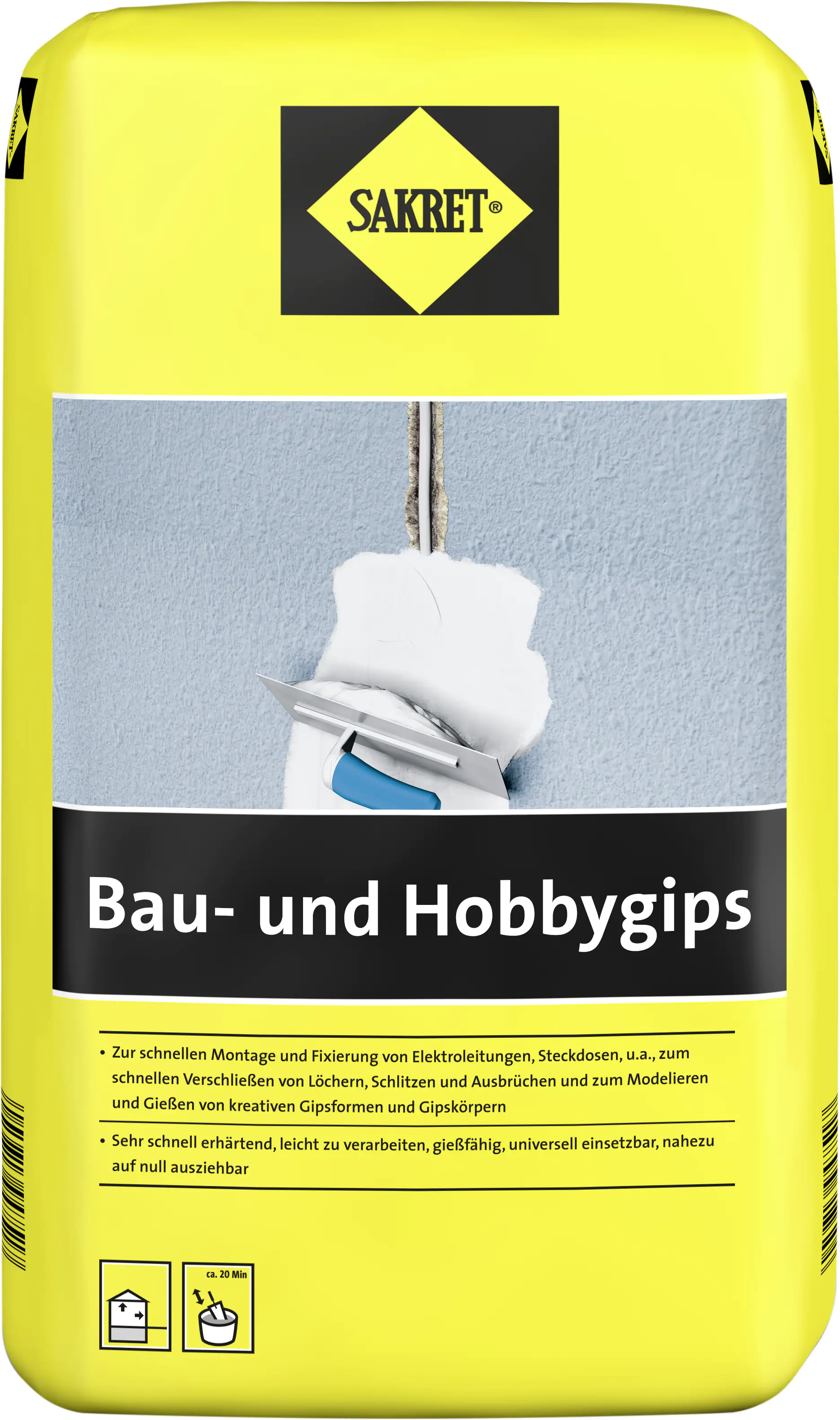 Sakret Bau- und Hobbygips 10 kg Sack weiß Sakret Bau- und Hobbygips 10 kg Sack weiß