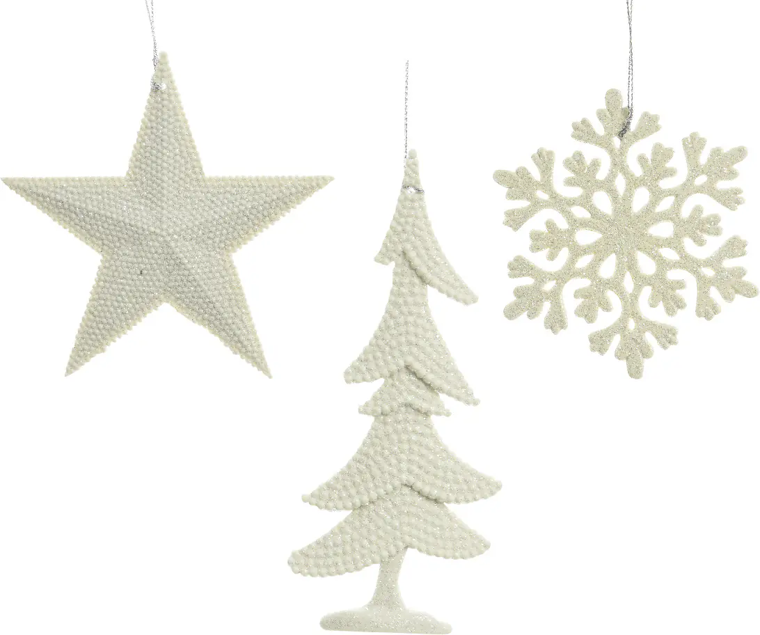 Kaemingk Weihnachtsanhänger in weiß 10,5 cm Kaemingk Weihnachtsanhänger in weiß 10,5 cm