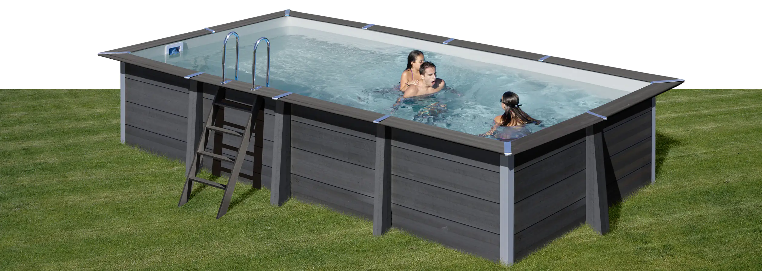 Gre Compositepool Avantgarde rechteckig 606 x 326 x 124 cm grau Gre Compositepool Avantgarde rechteckig 606 x 326 x 124 cm grau