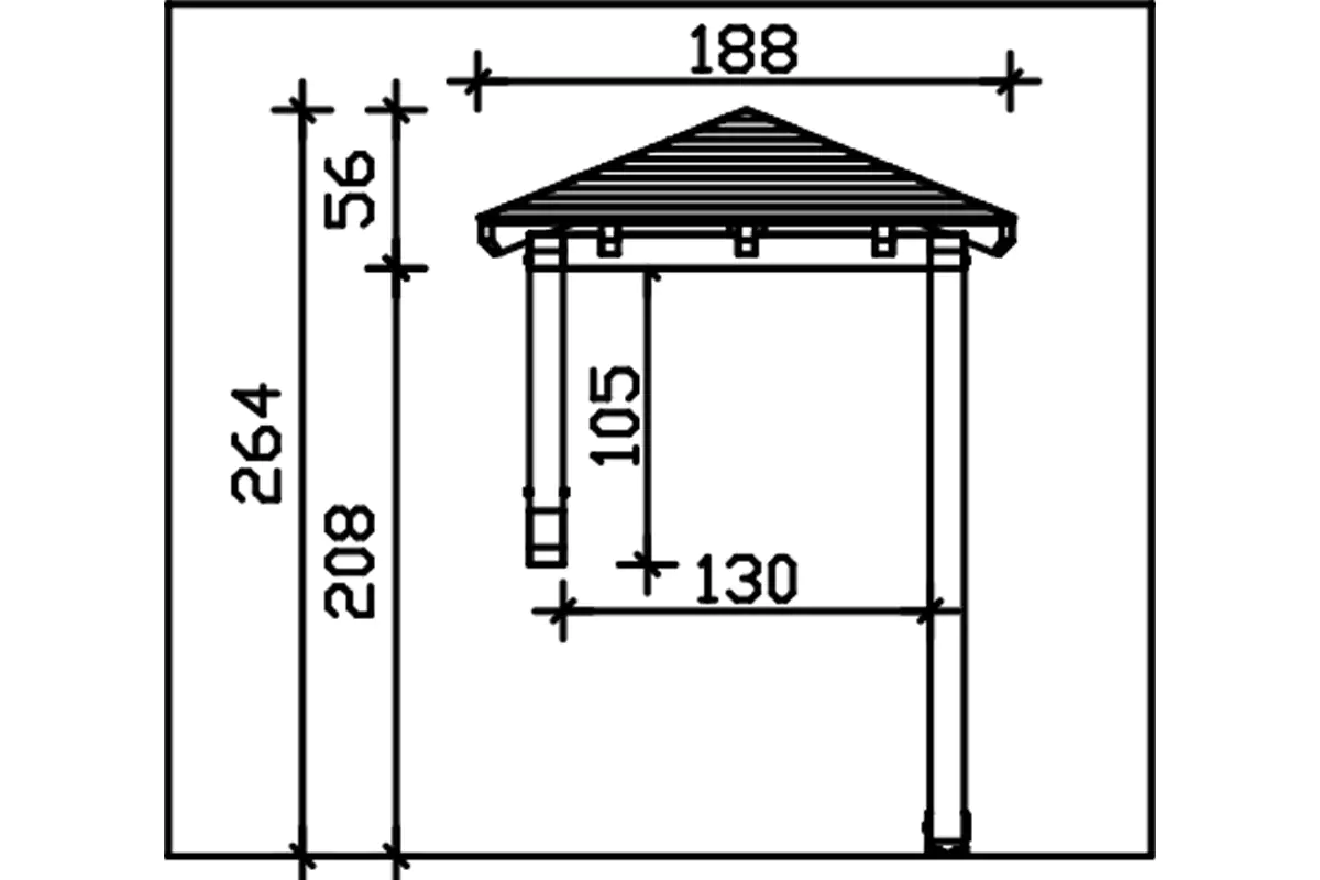 SKAN HOLZ Vordach Wesel Typ 3 188 x 126 cm, lasiert in Schiefergrau