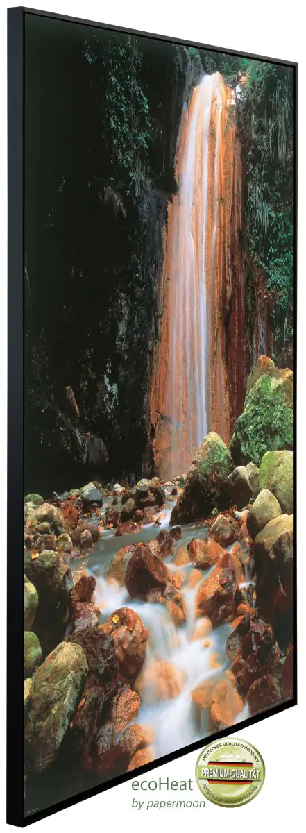 papermoon Infrarotheizkörper EcoHeat 60x120 cm 1200 Watt, Wasserfall Stein