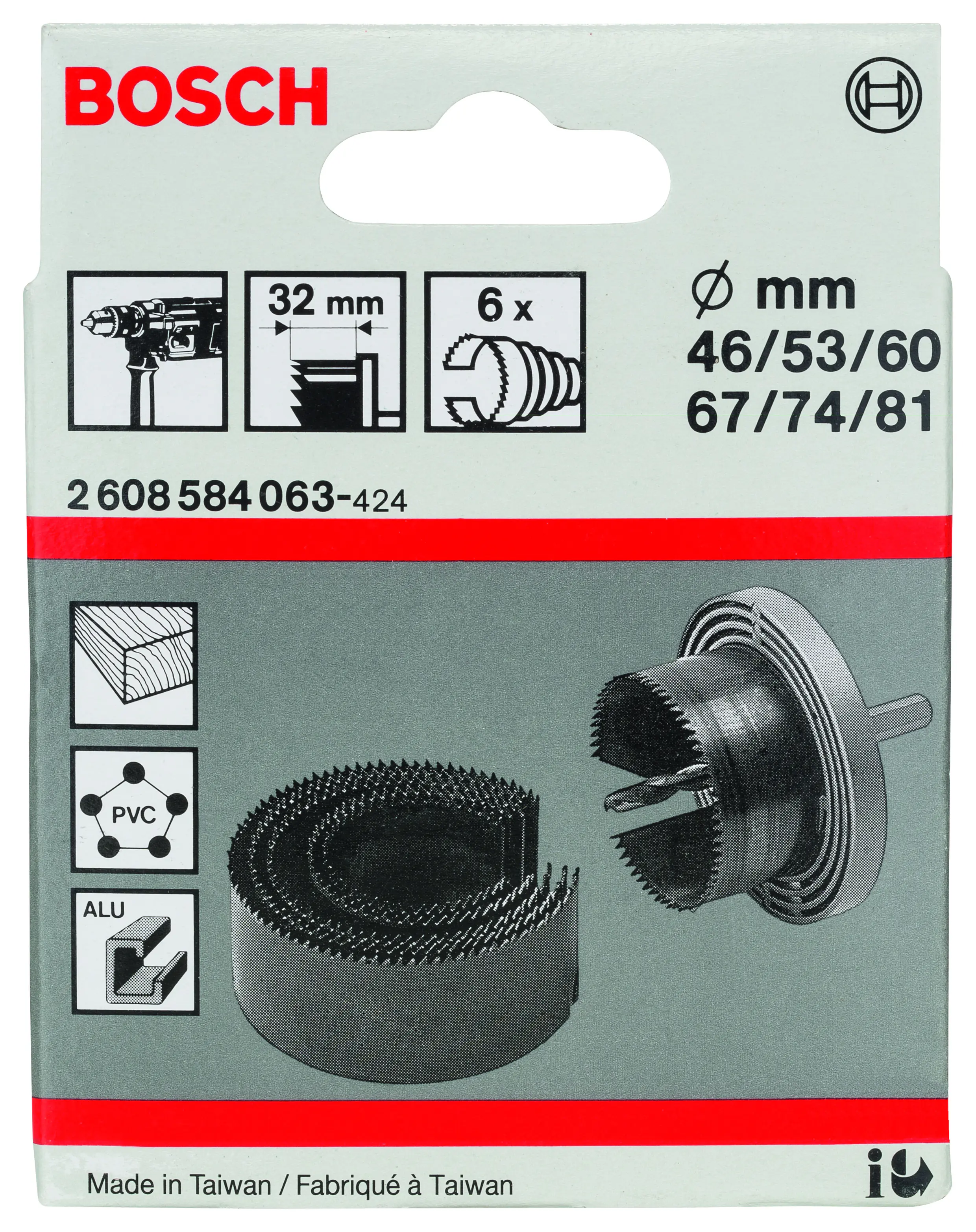 Bosch 6-teiliges Lochsägen-Set 46–81 mm