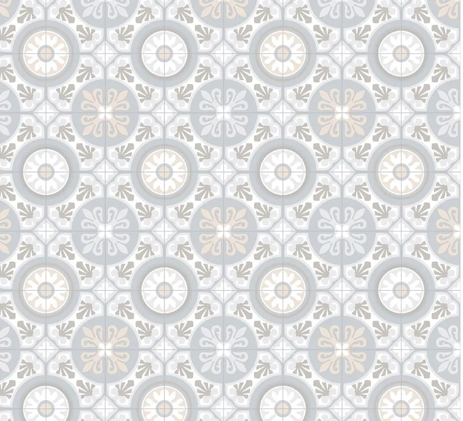 Bodenbelag Vinyl 4 m Track Fliesenoptik weiß/grau