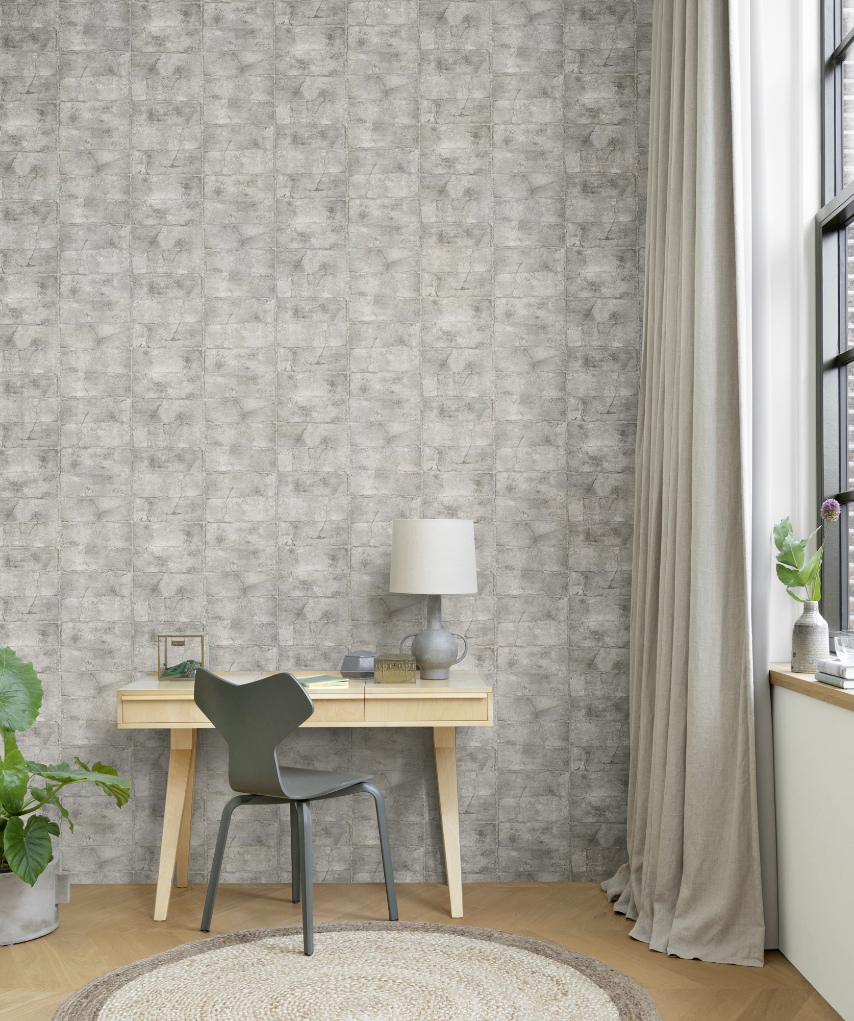 Rasch Vliestapete 520156 Concrete steine grau 10,05x 0,53 m