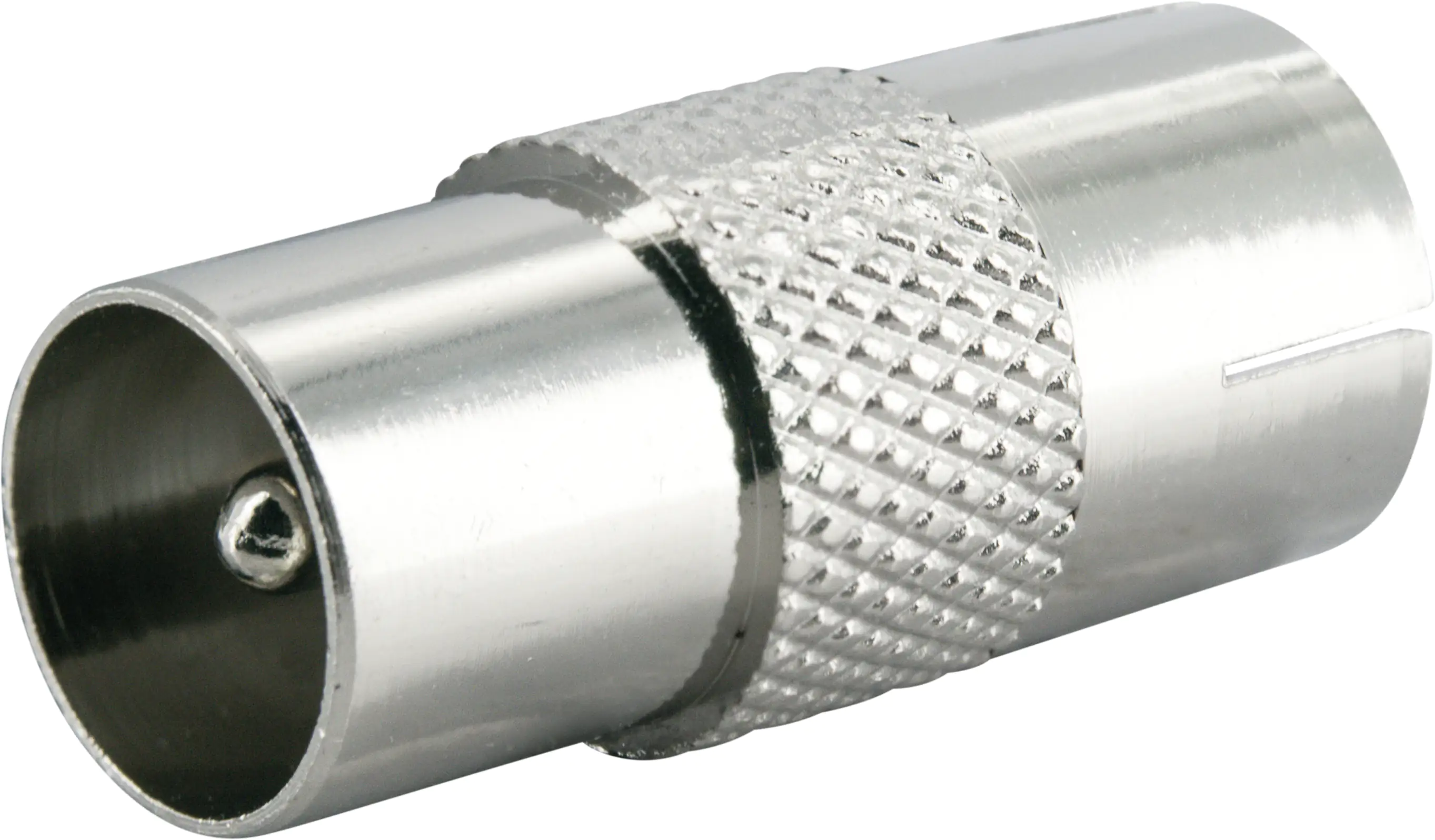 Schwaiger Koaxial Adapter UEST8027 531 silber, 1x IEC Stecker / 1x IEC Buchse