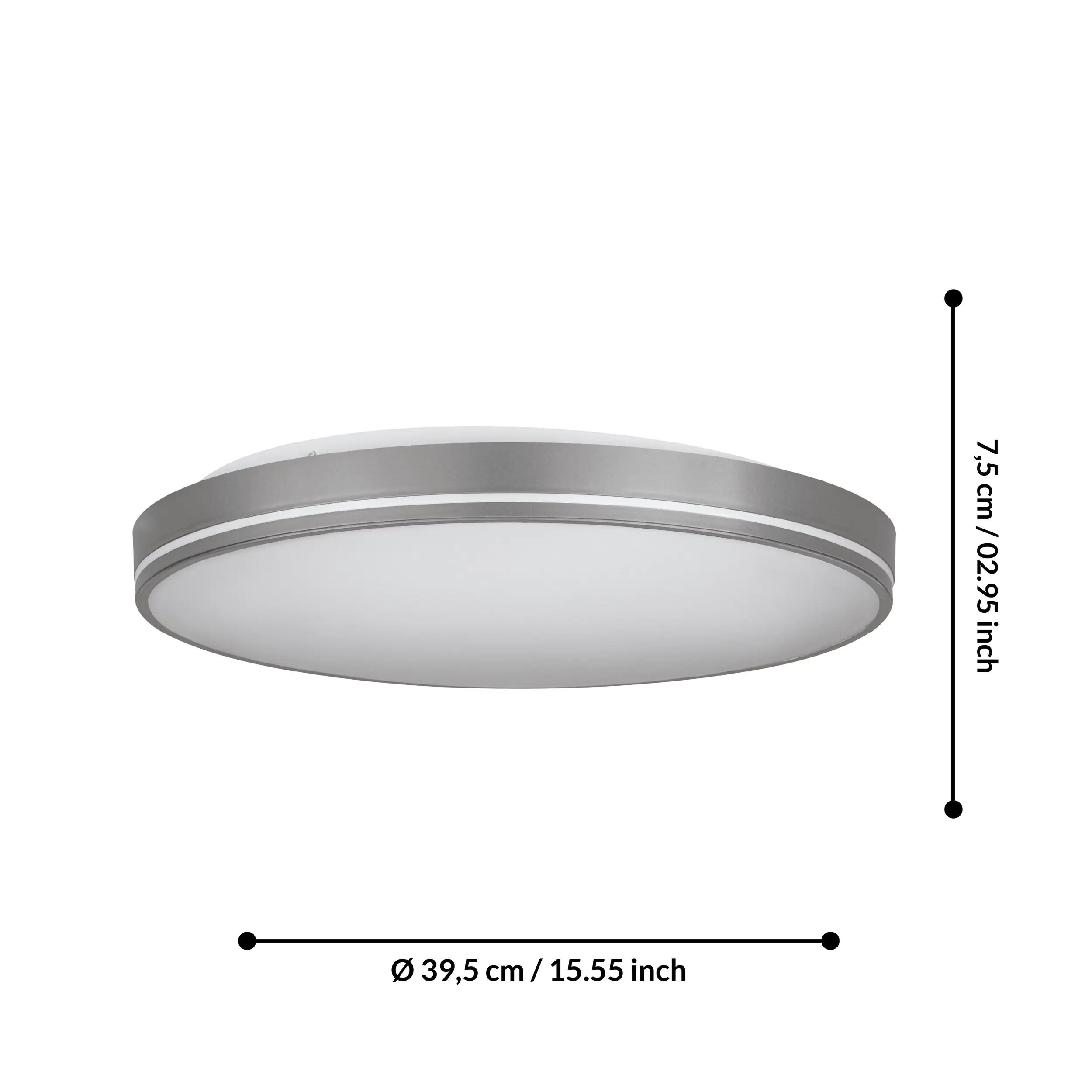 Eglo LED Deckenleuchte Orotava grau Ø 39,5 cm Eglo LED Deckenleuchte Orotava grau Ø 39,5 cm