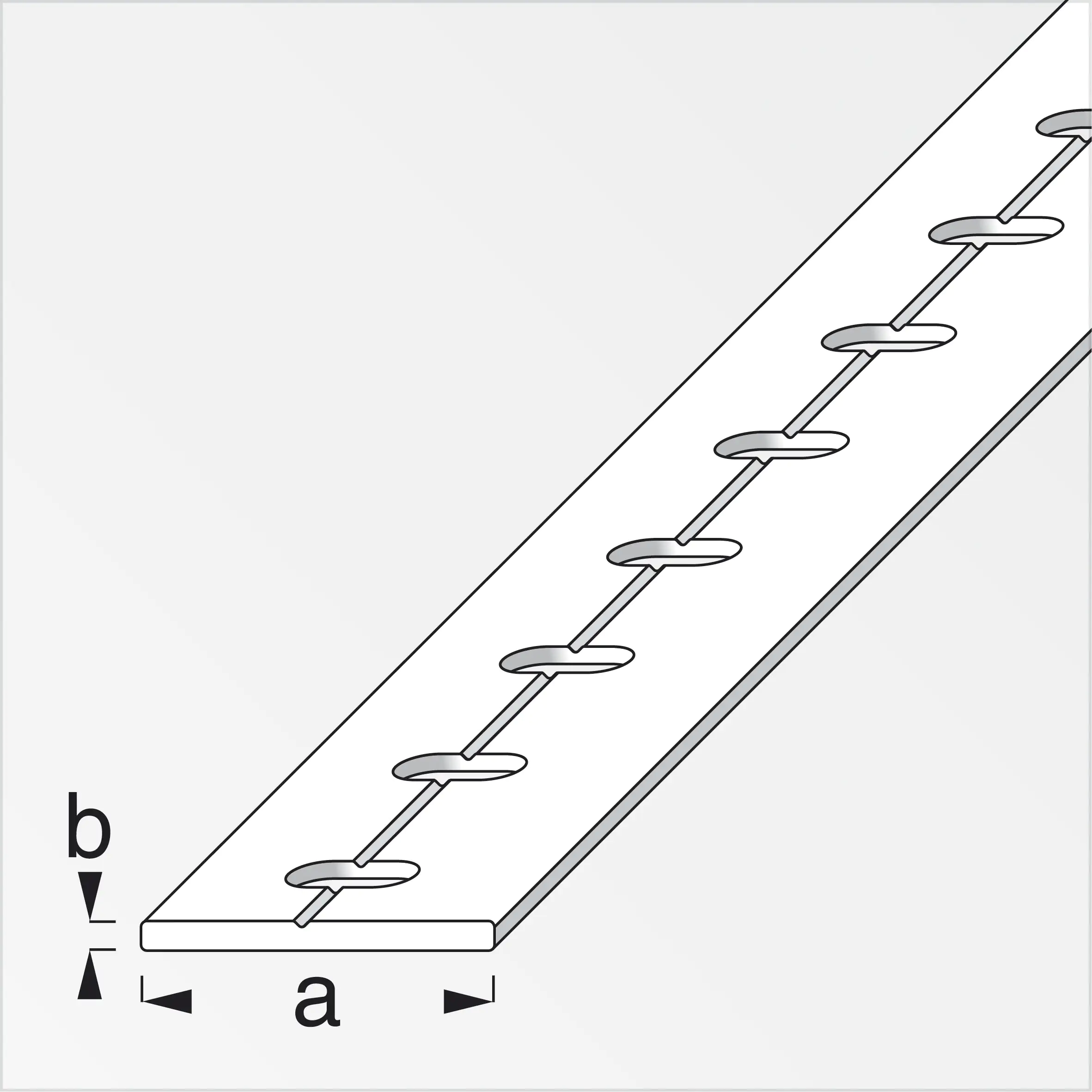 alfer Flachprofil Aluminium roh blank gelocht