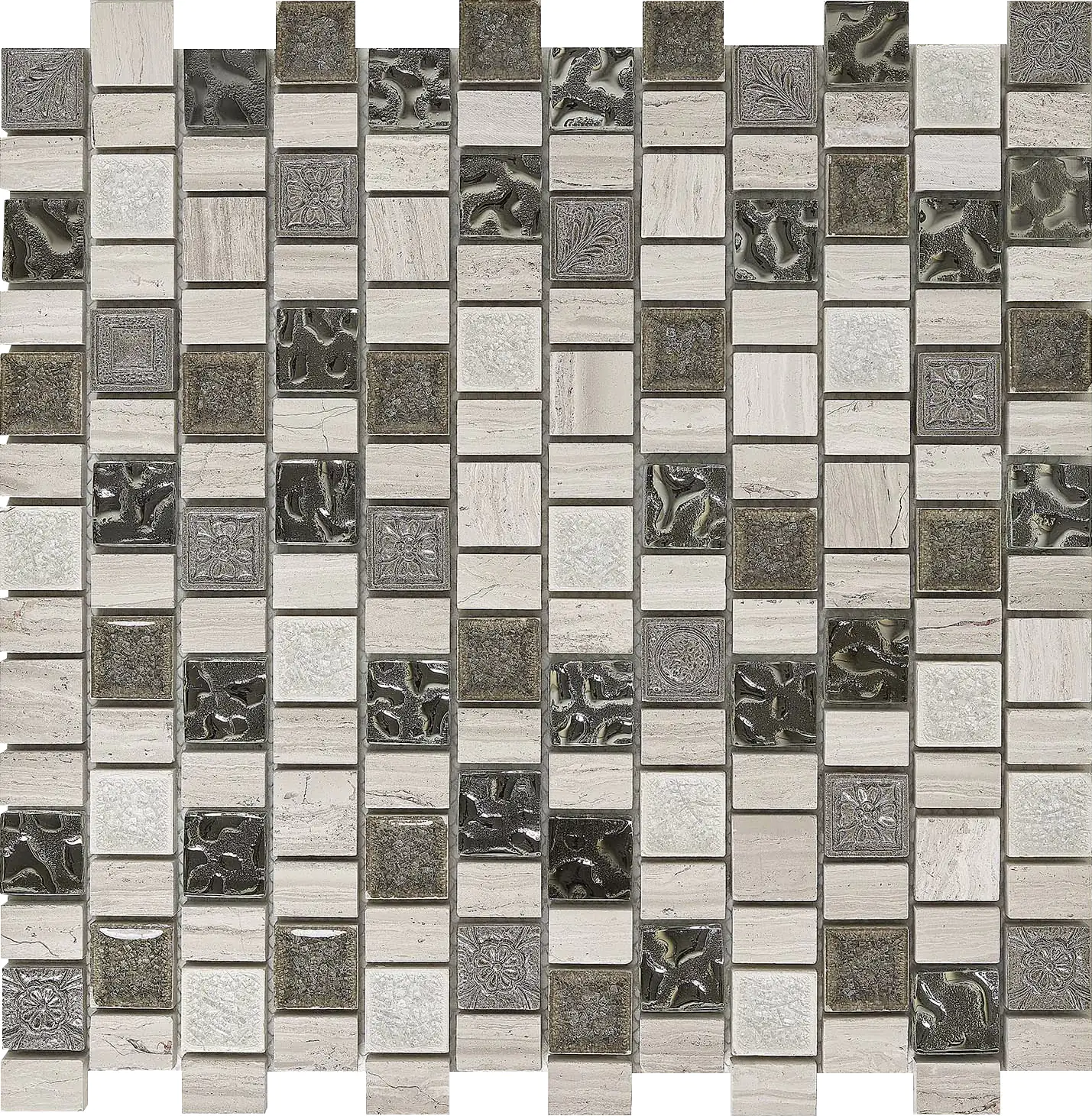 Mosaikfliese Vesta 30 x 30 cm beige-grau