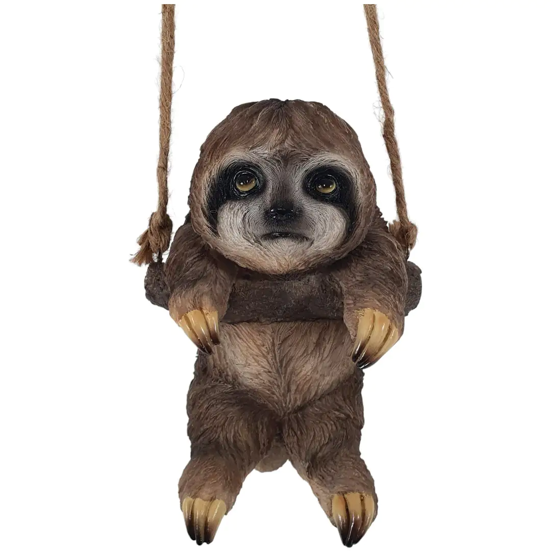 Dekofigur Faultier hängend 20,5 x 14 x 14 cm braun