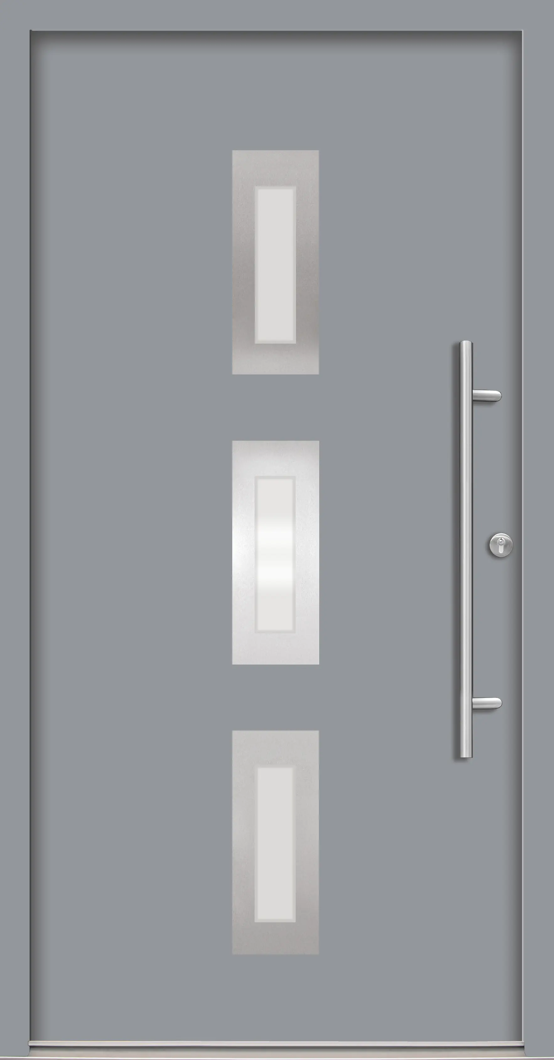 Splendoor Haustür Passivedoor Premium B02 Grau DIN Rechts 100 x 210 cm