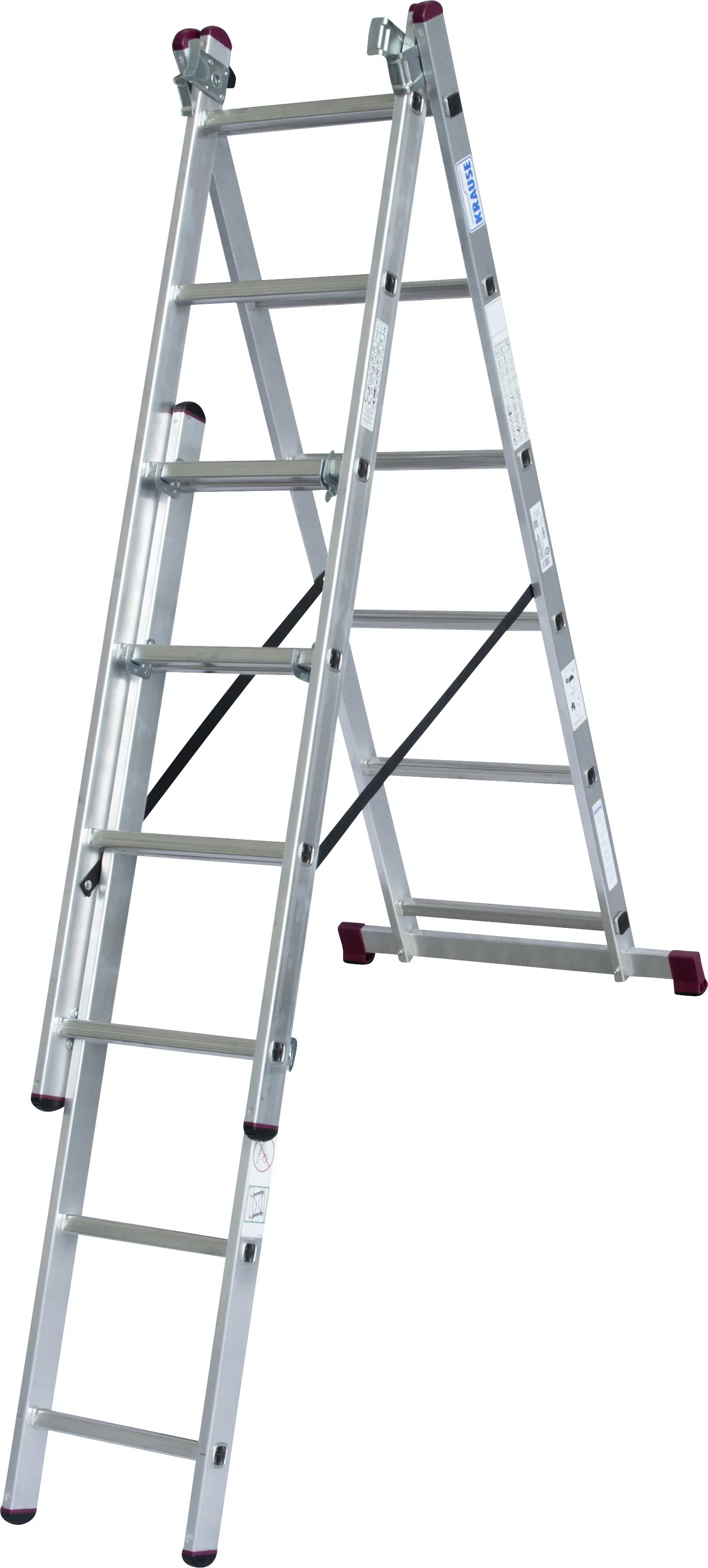 Krause Aluminium-Vielzweckleiter CORDA mit Treppenfunktion 4,55 m