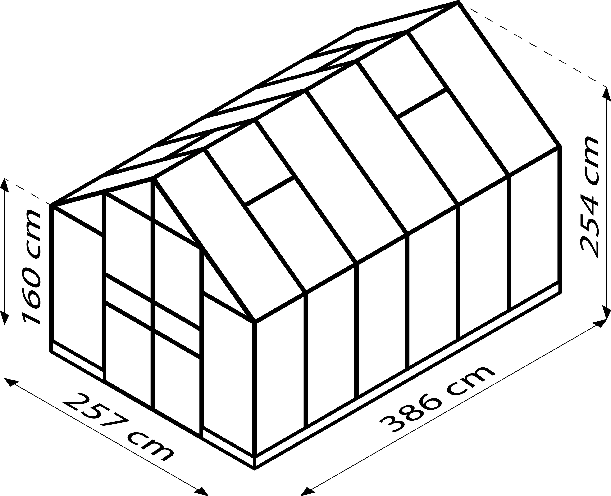 Vitavia Gewächshaus Domus 9900 257 x 386 cm 6 mm Hohlkammerplatten