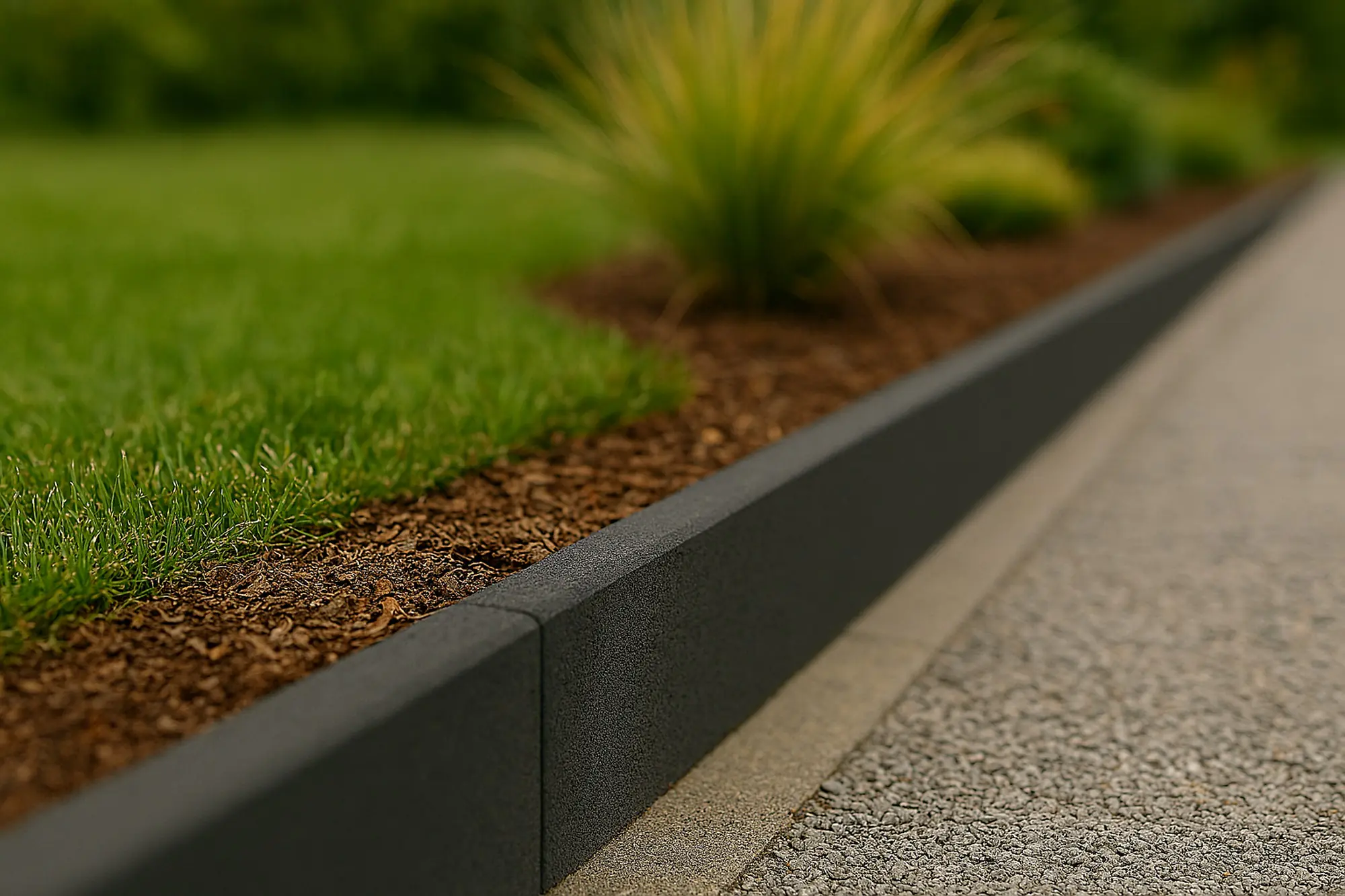 EHL Rasenkantenstein abgerundet 100 x 15 x 5 cm anthrazit