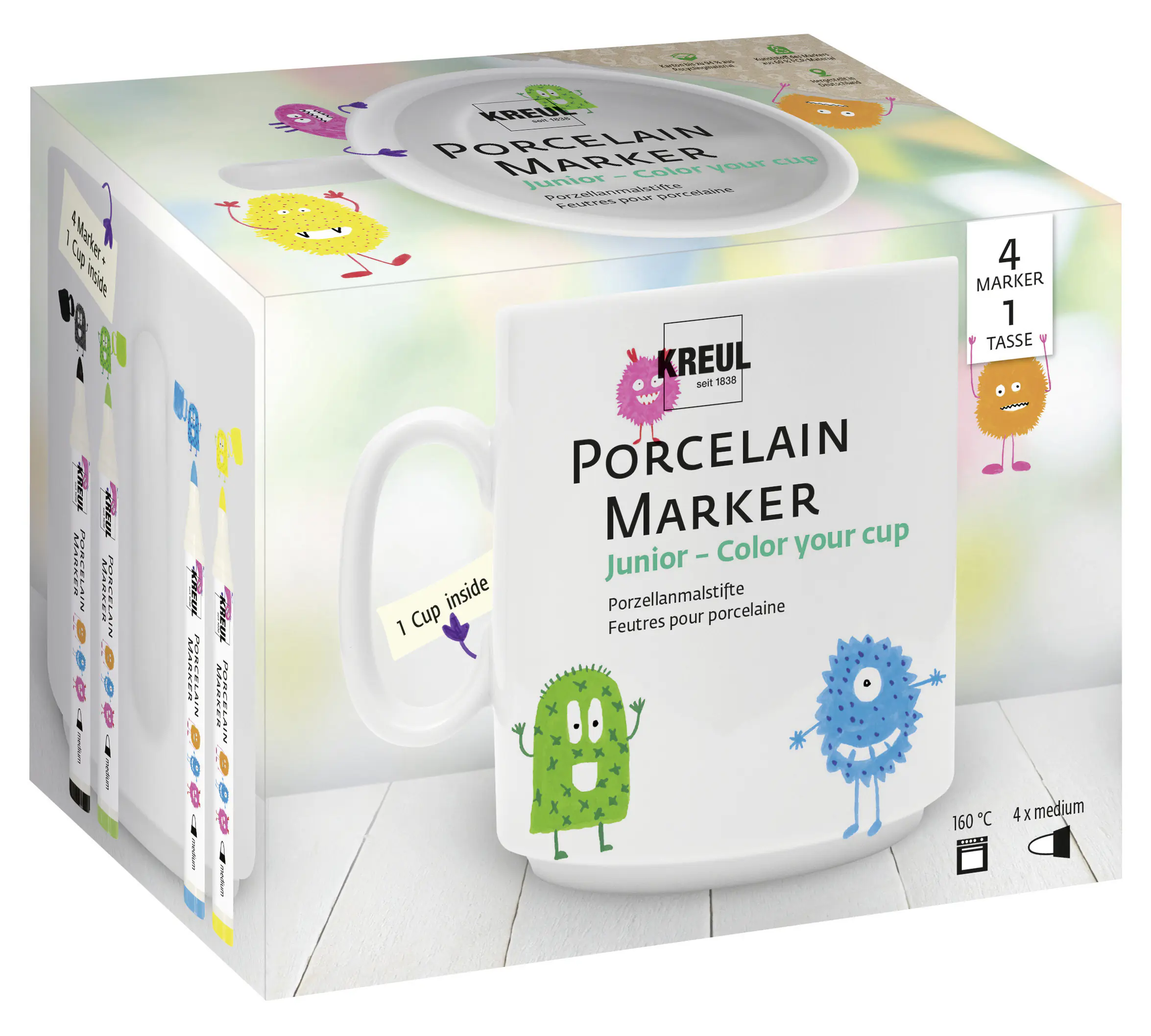 KREUL Porcelain Marker medium Junior Set Color your cup KREUL Porcelain Marker medium Junior Set Color your cup