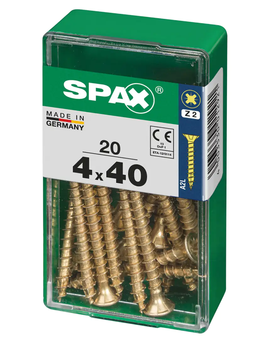 Spax Universalschrauben 4.0 x 40 mm PZ 2 - 20 Stk. Spax Universalschrauben 4.0 x 40 mm PZ 2 - 20 Stk.