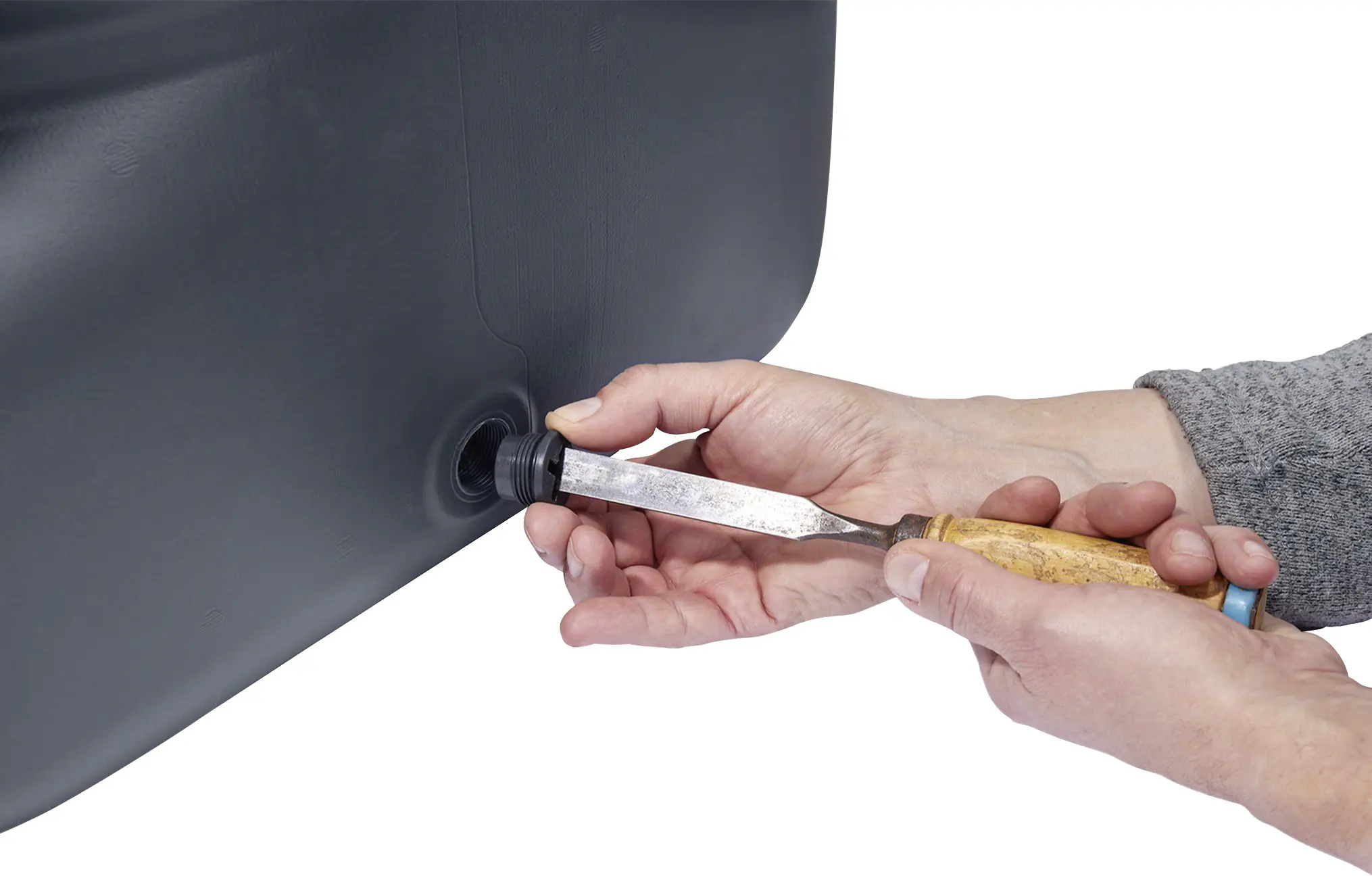 4rain Regentonne-Set Slim Stone Decor inkl. Zubehör Wandtank 1400 L graphitgrau 4 Stück