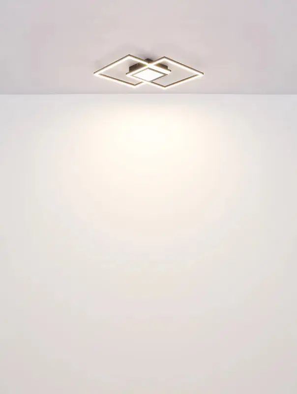 Globo Deckenleuchte Saunders 42,6 x 42,6 cm L x B schwarz CCT