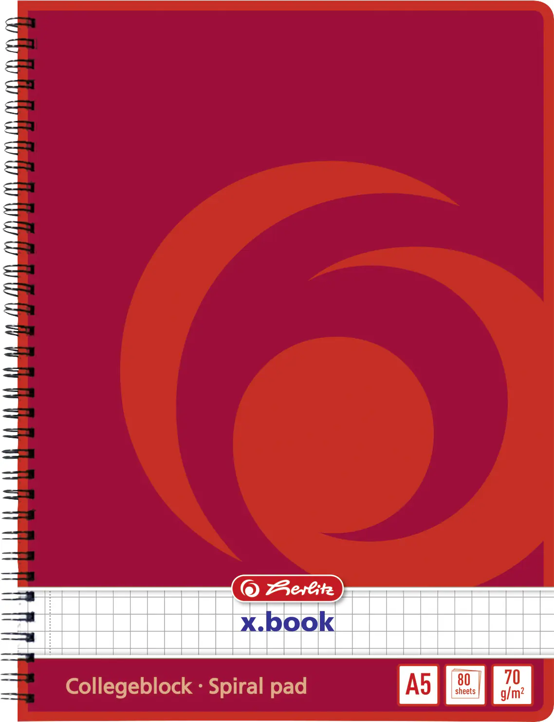 herlitz Collegeblock A5 70g/m² 80 Blatt kariert