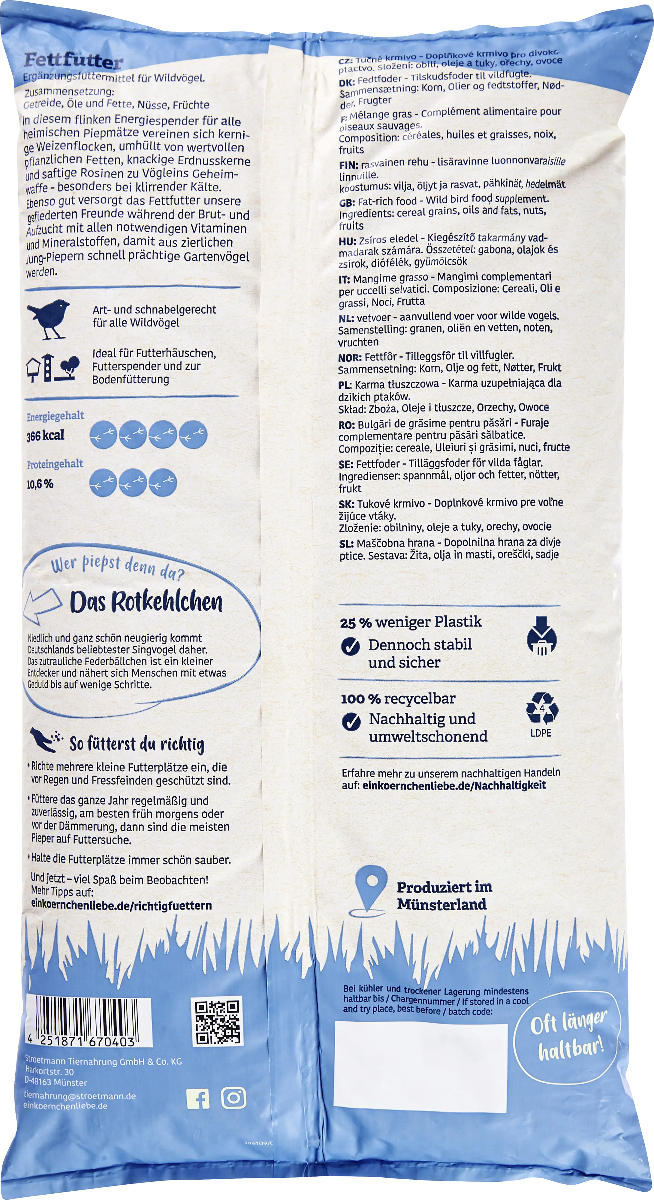 Elles Fettfutter für Wildvögel 2,5 kg Der flinke Energiespender Elles Fettfutter für Wildvögel 2,5 kg Der flinke Energiespender