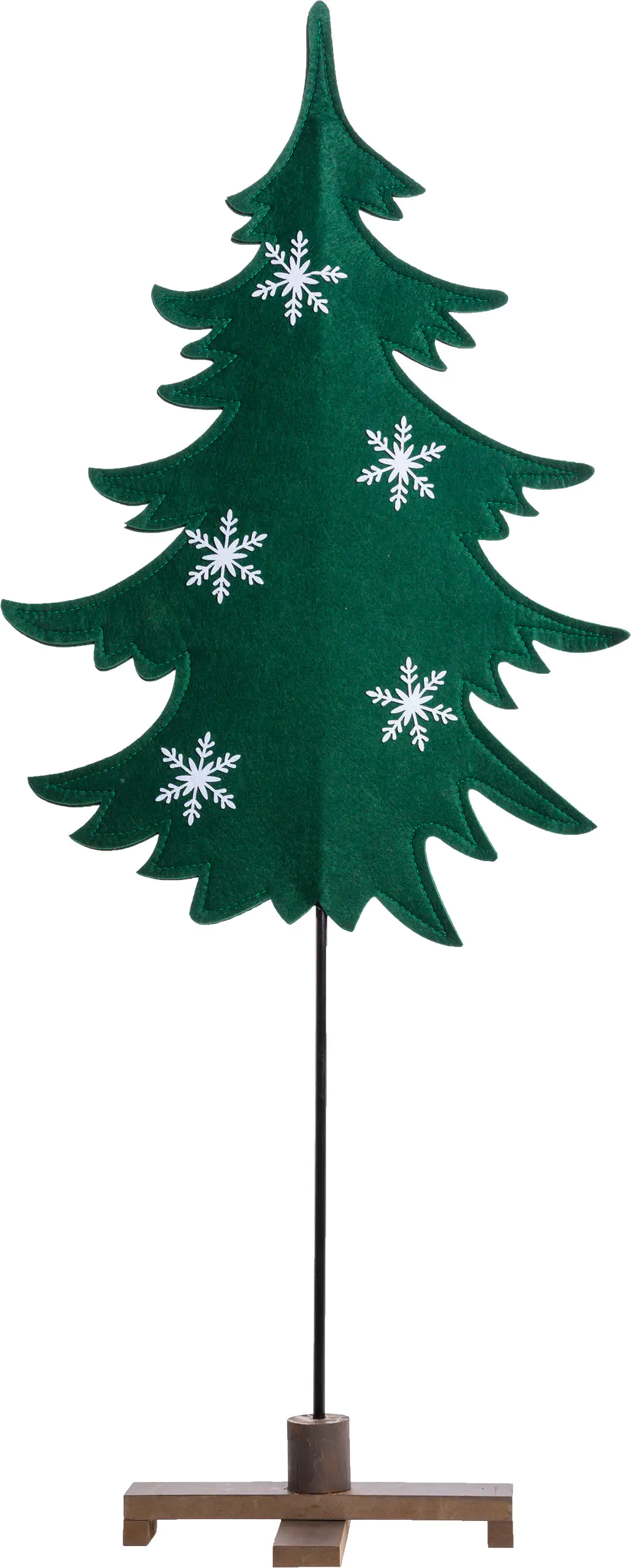 4333692818155_01 TrendLine Weihnachtsaufsteller Filz Tannenbaum 96 x 40 cm grün-weiß