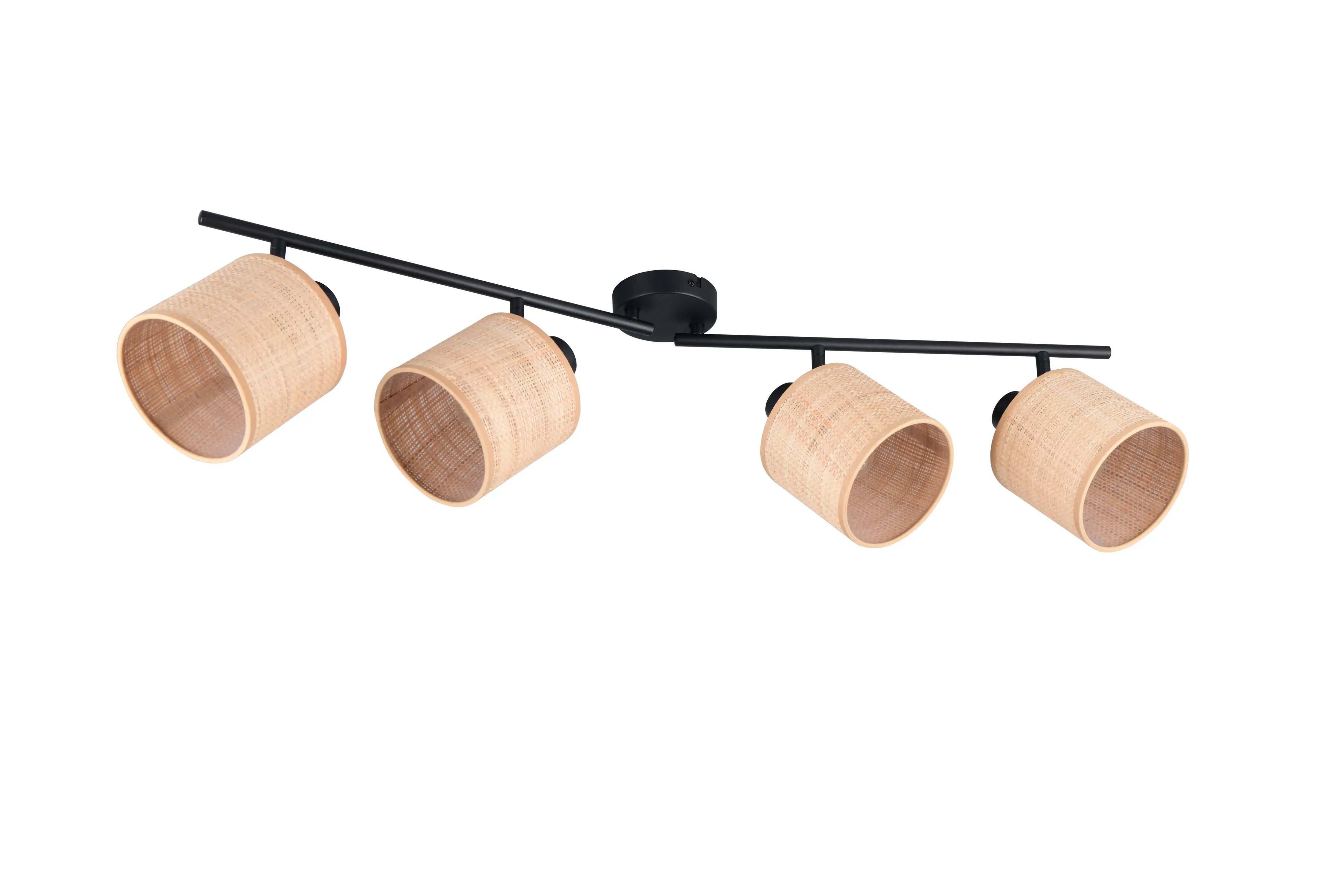 Trio LED-Deckenlampe 4er Spot Aimee 87,5 cm schwarz matt/natur