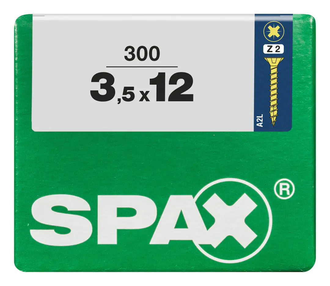 Spax Universalschrauben 3.5 x 12 mm PZ 2 - 300 Stk. Spax Universalschrauben 3.5 x 12 mm PZ 2 - 300 Stk.