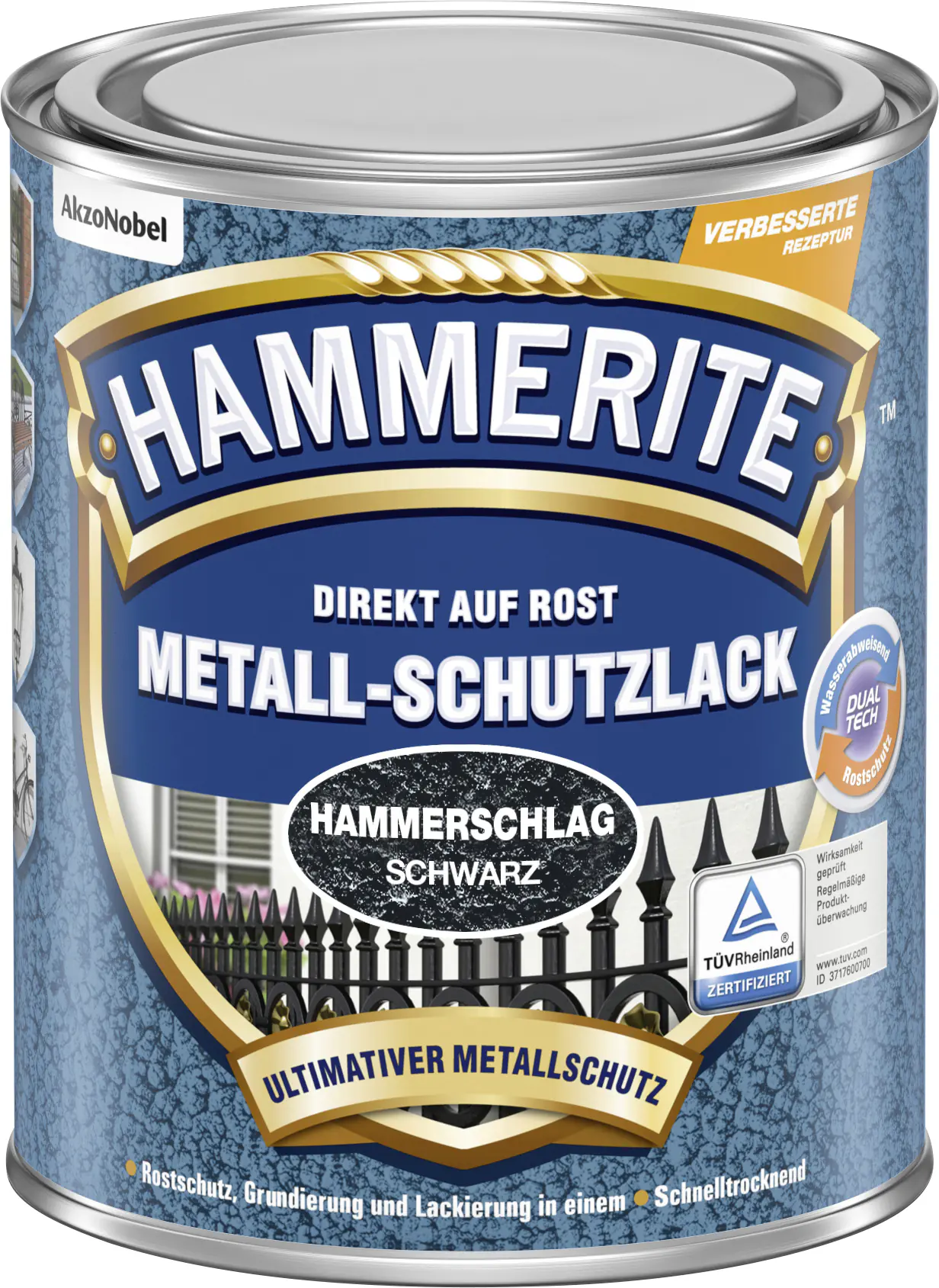 Hammerite Metall-Schutzlack Hammerschlag 750 ml schwarz