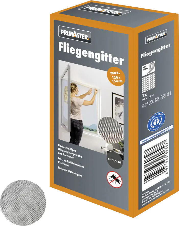 Primaster Fliegengitter 130 x 150 cm anthrazit kürzbar