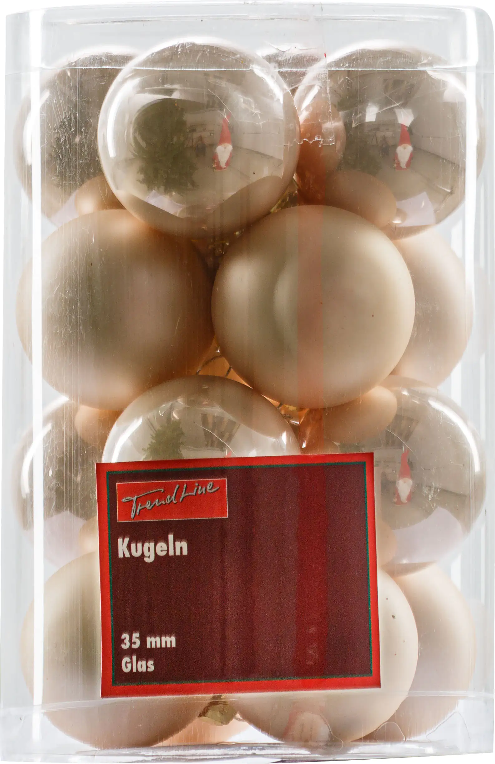 2076601553281_01 TrendLine Weihnachtskugeln aus Glas Ø 3,5 cm champagner 16 Stück