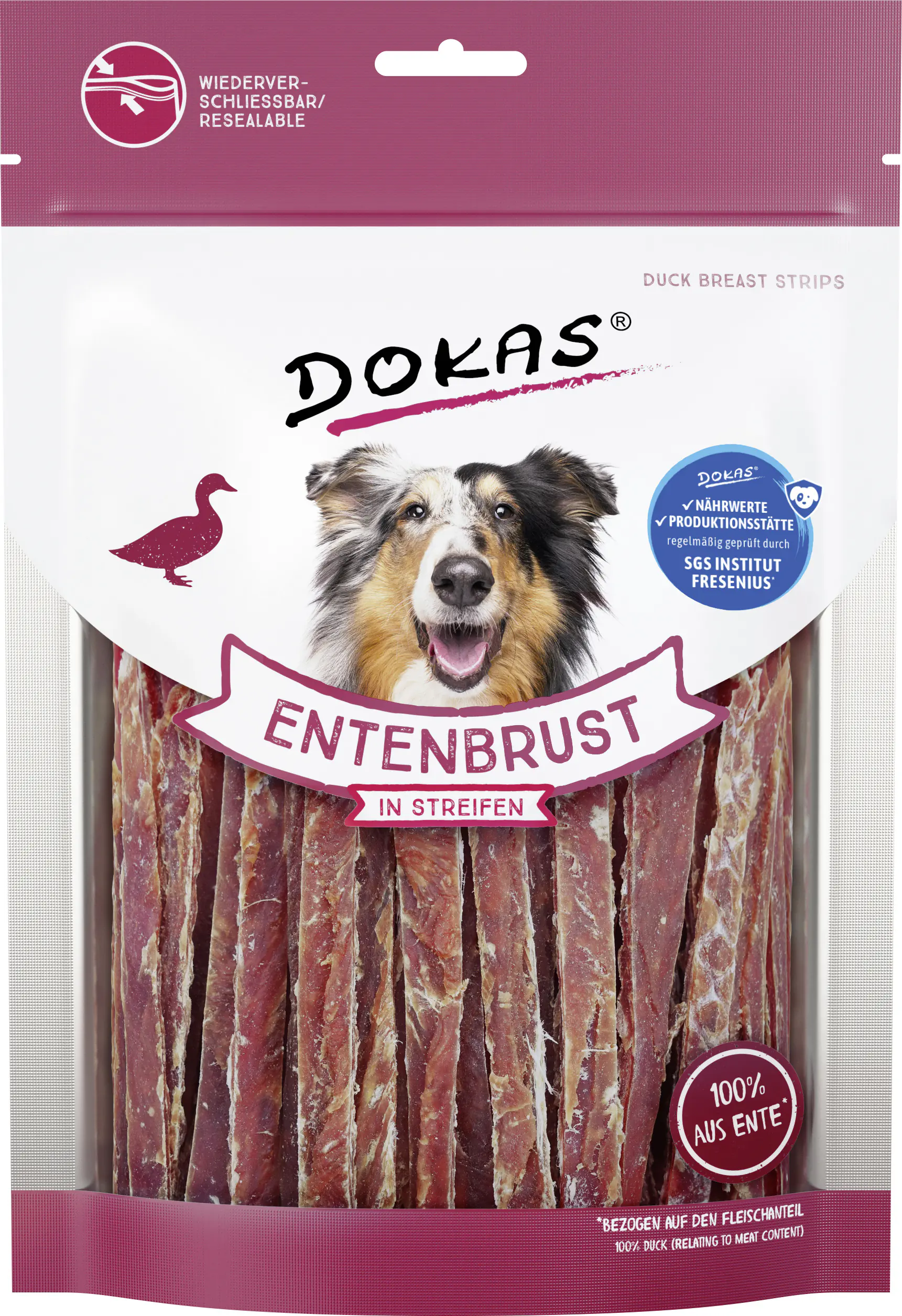 Dokas Hundesnack Entenbrust in Streifen 250 g