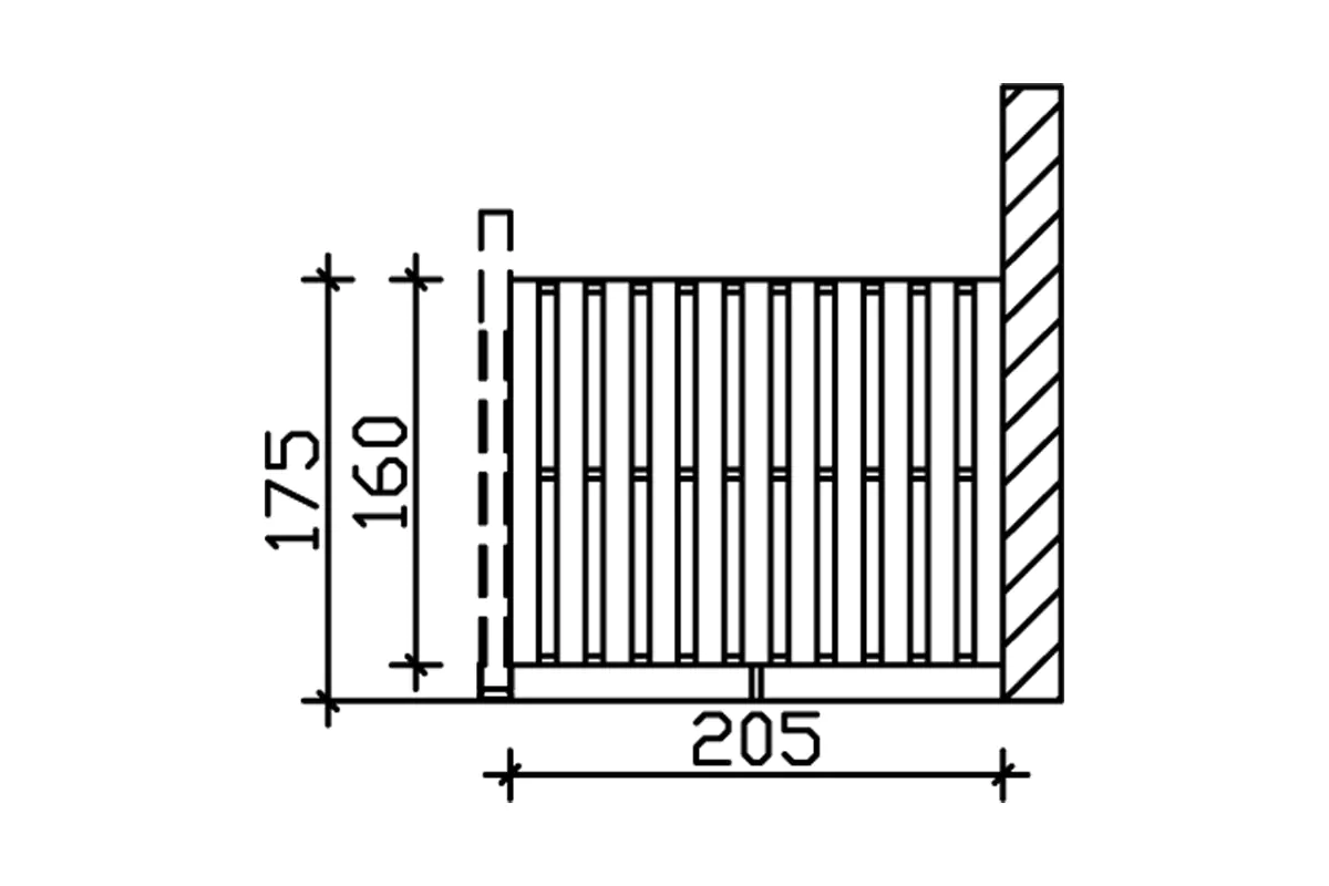 SKAN HOLZ Seitenwand Deckelschalung 205 x 160 cm Douglasie