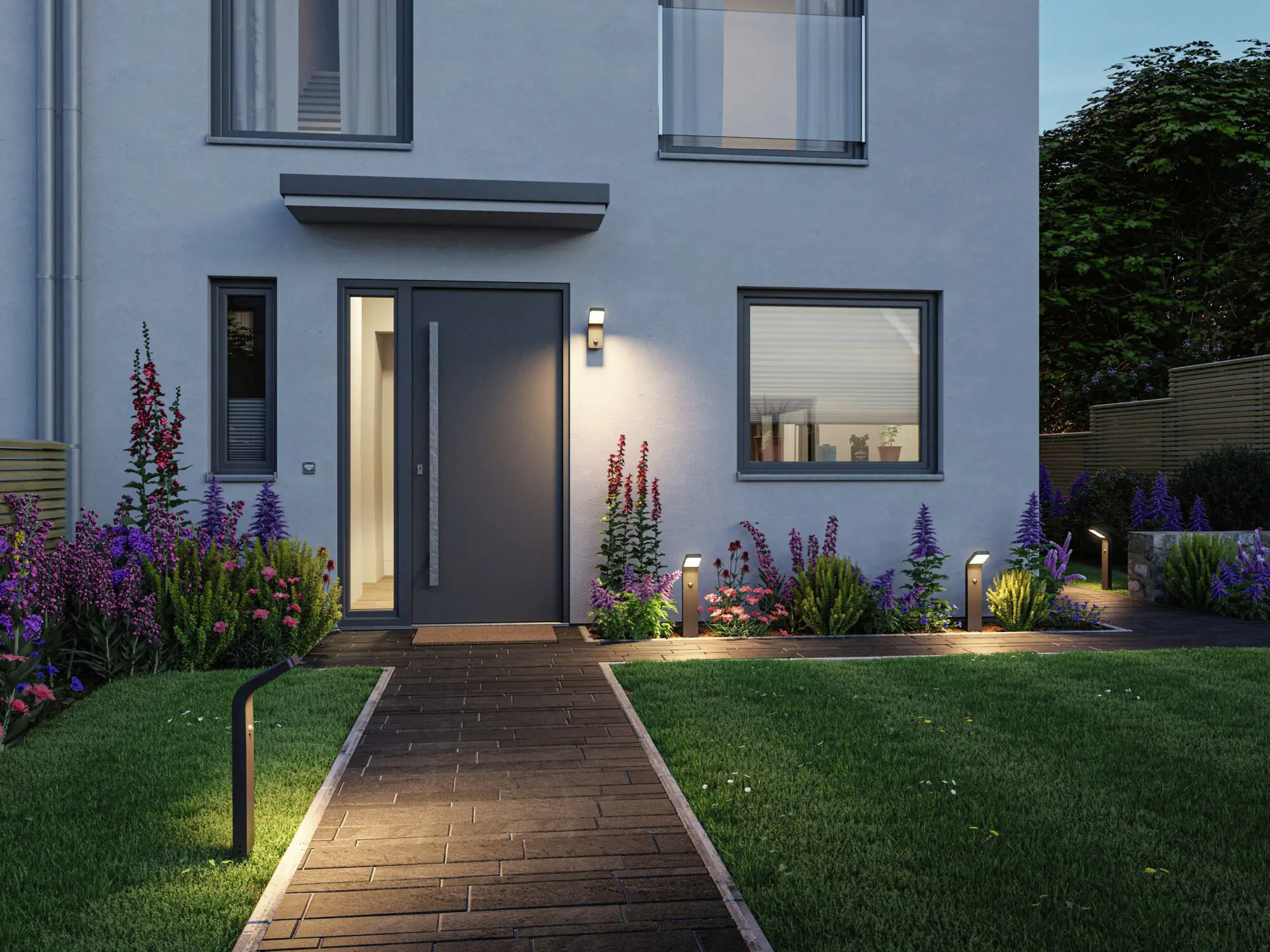 Paulmann LED Außen-Wandleuchte Kulma anthrazit 23 x 9 cm mit Bewegungsmelder