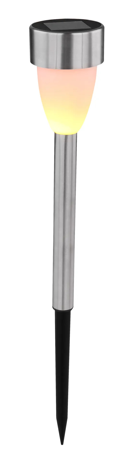 Globo Lighting LED Solarleuchte mit Flacker-Effekt Edelstahl 3er Set