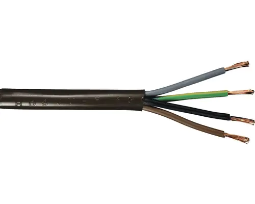 Schlauchleitung H03VV-F 4 x 0,75 - 1 Meter, braun