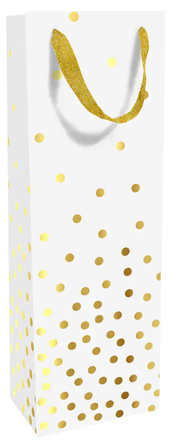 4014995287137 Braun & Company Geschenktragetasche Golden Dots weiß 12 x 37 x 8 cm