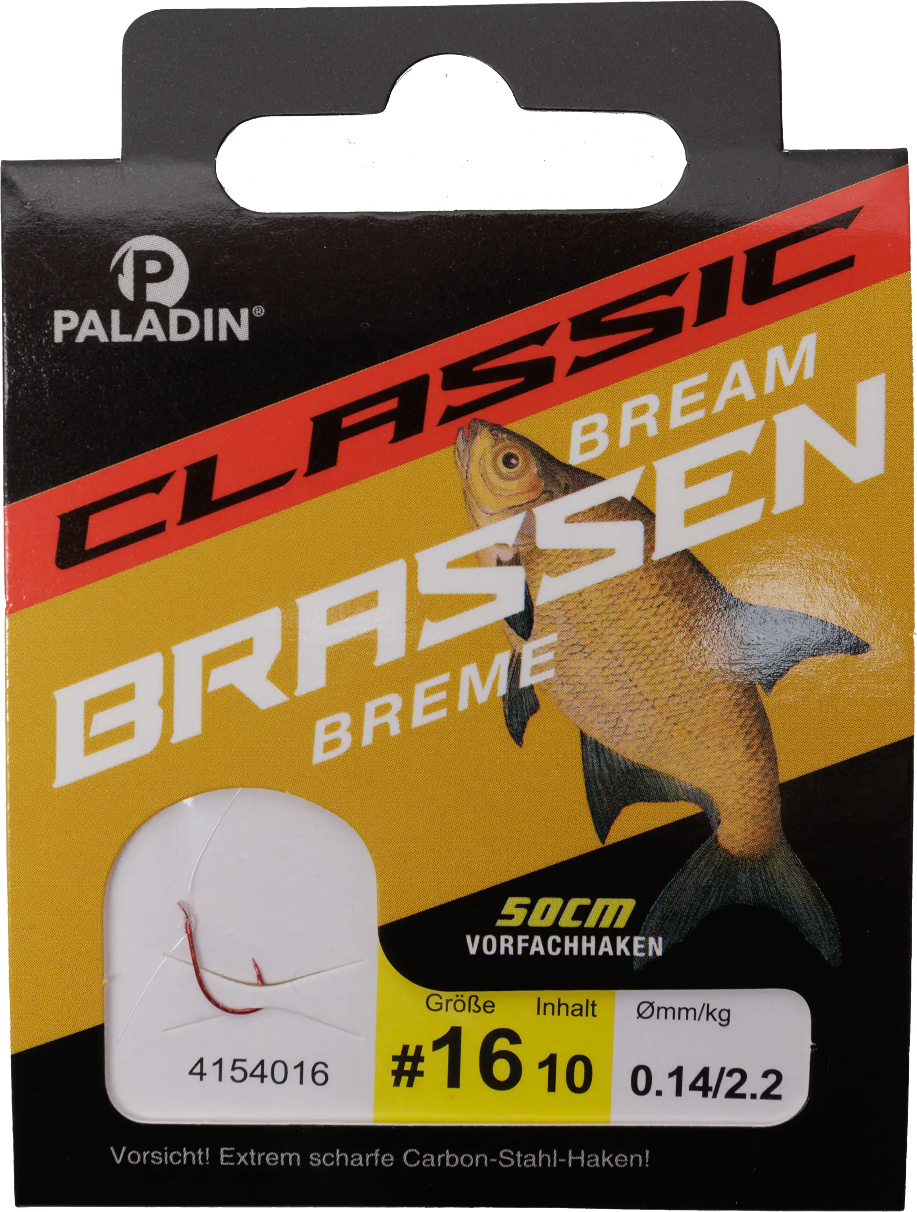 Paladin Brassenhaken gebunden Größe 16 50 cm 10 Stück rot