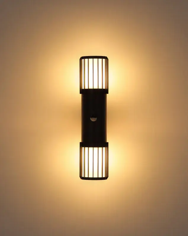 Globo Außen-Wandlampe Mervin 9 x 38 cm E27 Bewegungsmelder