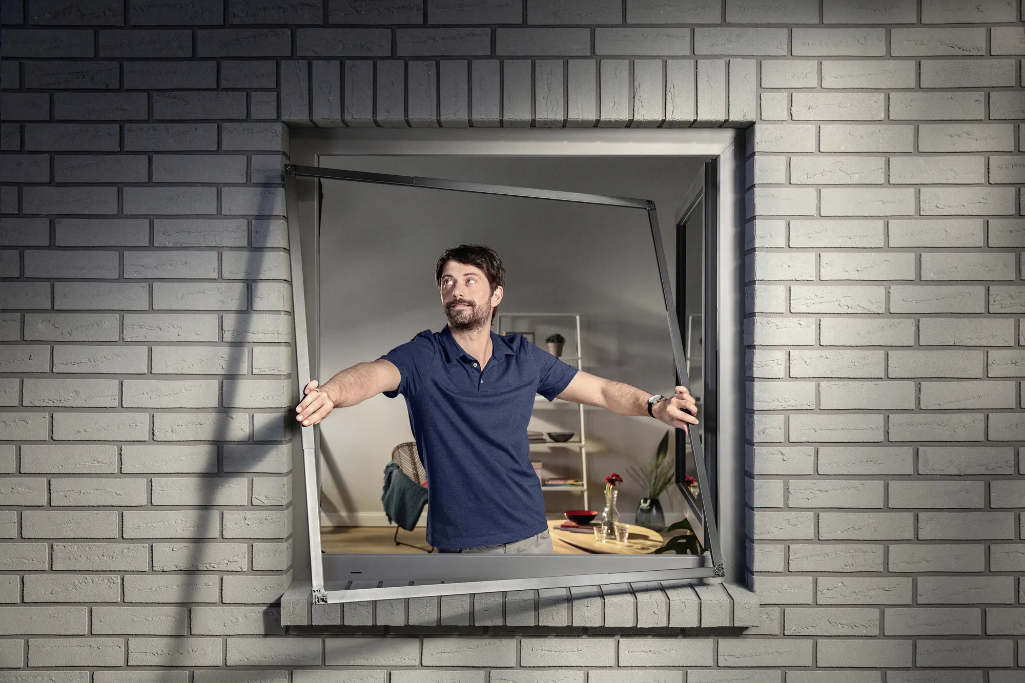 tesa Fliegenschutz-Fenster FALT 80 x 80 - 140 x 140 cm weiß/weiß