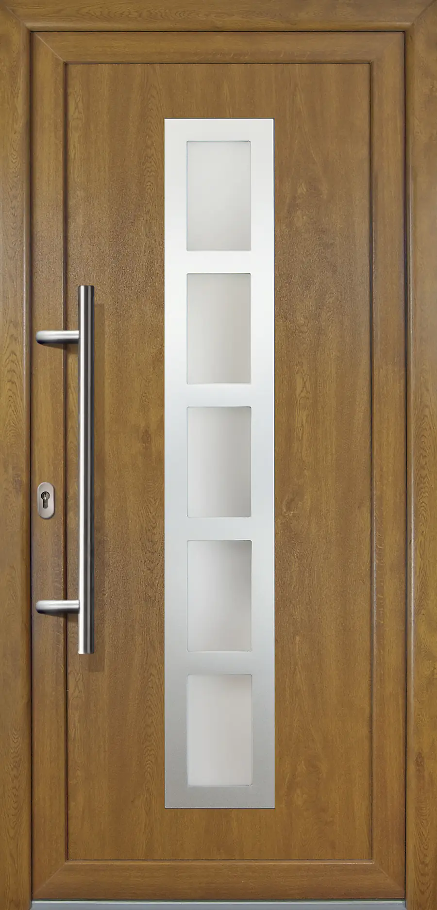 4060691044543 Meeth Haustür Signum PVC Exclusiv PVC Modell 51 98 x 208 cm, DIN links, Golden Oak