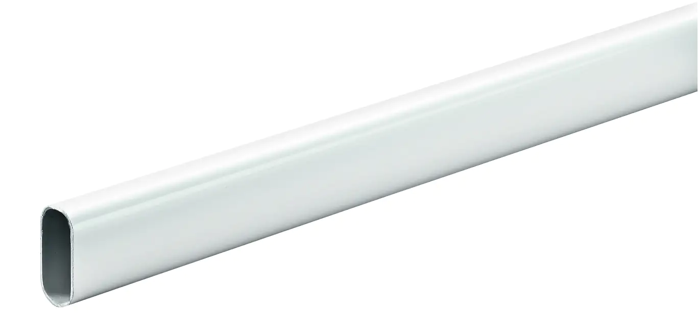 Hettich Schrankrohr für schwere Belastung Ø 30/15 x 2000 mm, oval, weiß